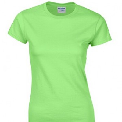 SKT051 light green 012 short sleeved women' s round neck collar t-shirt 76000L tailor made women' s tee supply tee shirt pure colour price front view